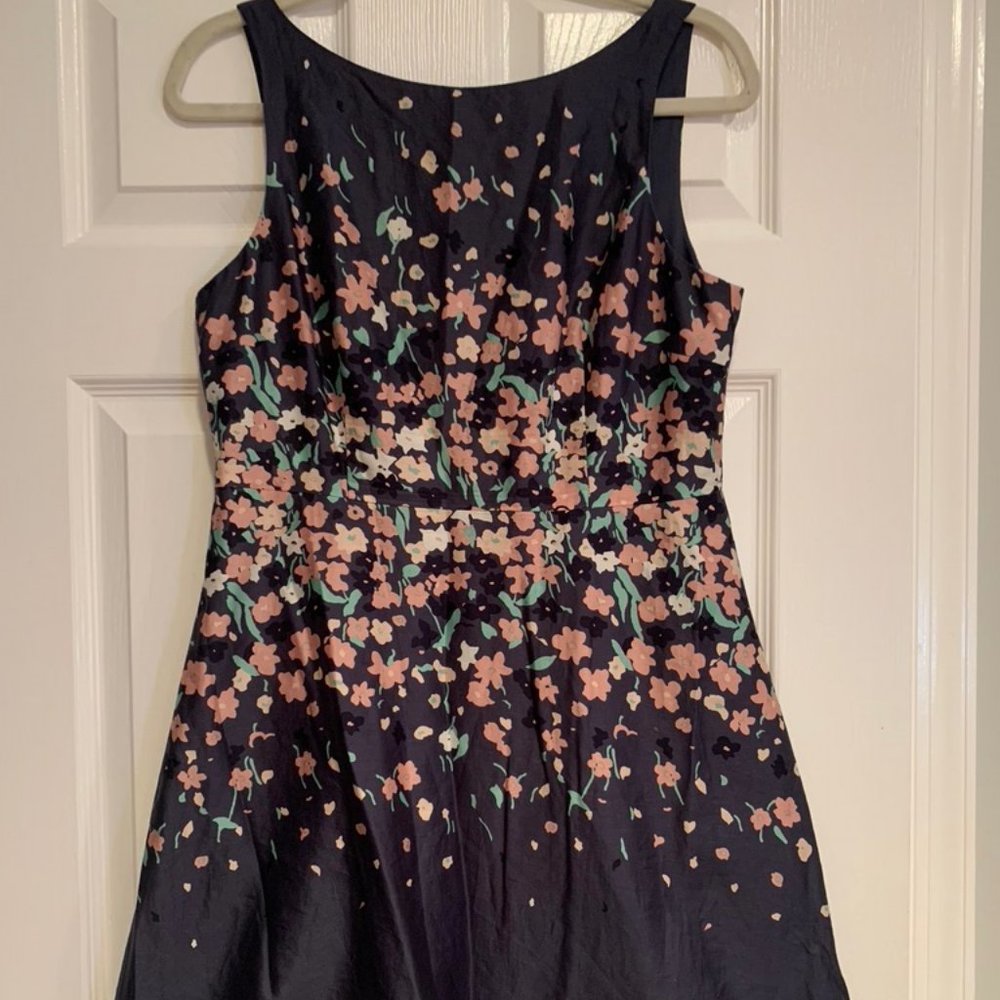 LOFT Blue Floral A-Line Dress